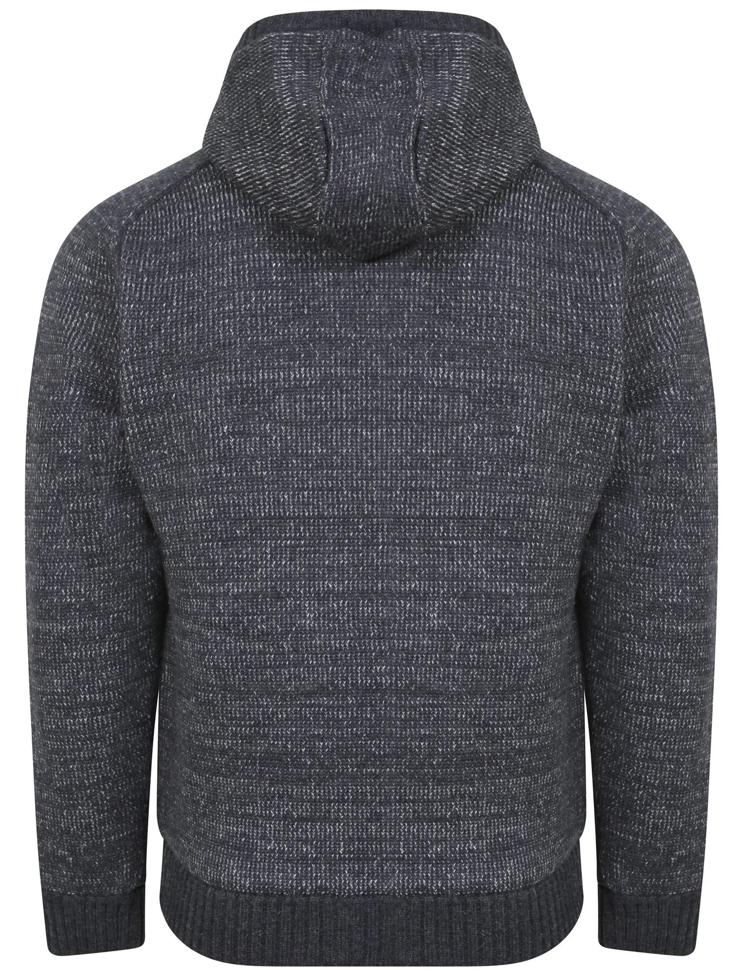Argyll Sherpa Lined Hooded Cardigan in Dark Denim Marl - Tokyo Laundry
