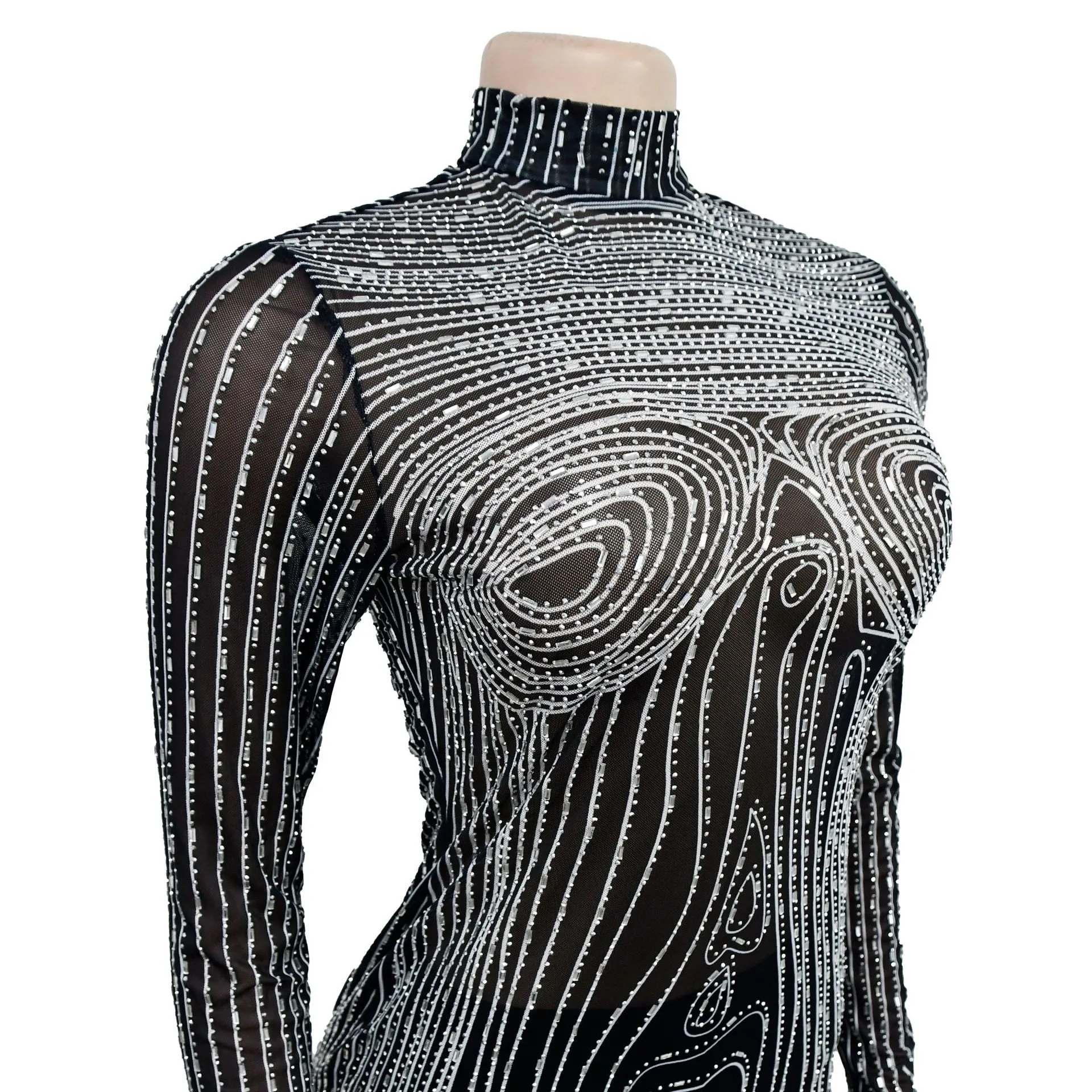 MB FASHION SEQUIN MESH MINI DRESS MB6550 PRE-ORDER