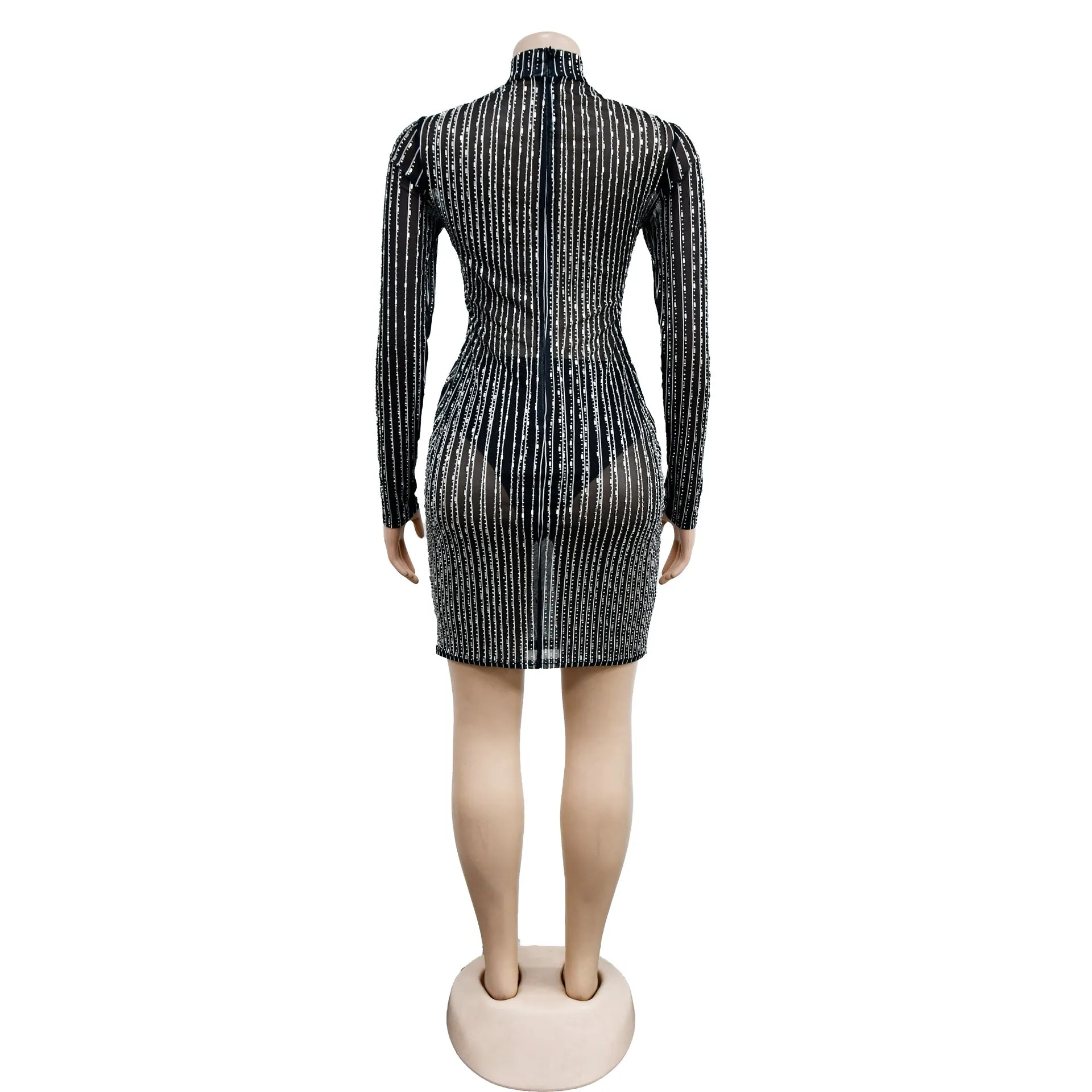 MB FASHION SEQUIN MESH MINI DRESS MB6550 PRE-ORDER