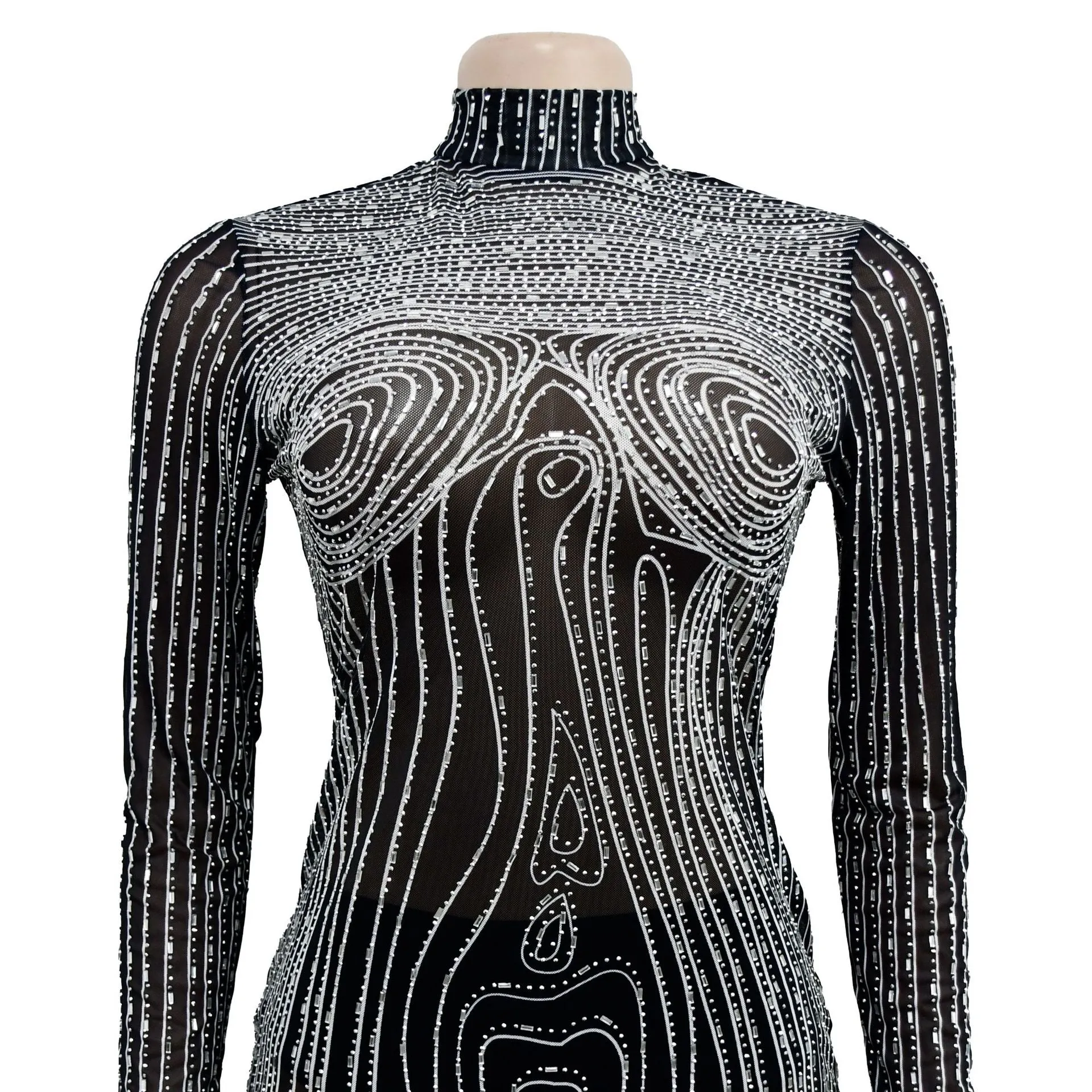 MB FASHION SEQUIN MESH MINI DRESS MB6550 PRE-ORDER