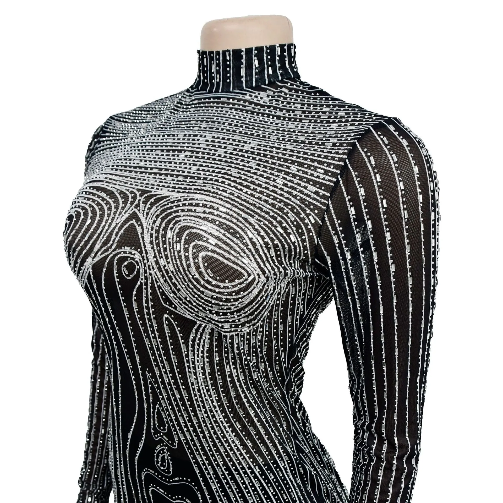 MB FASHION SEQUIN MESH MINI DRESS MB6550 PRE-ORDER