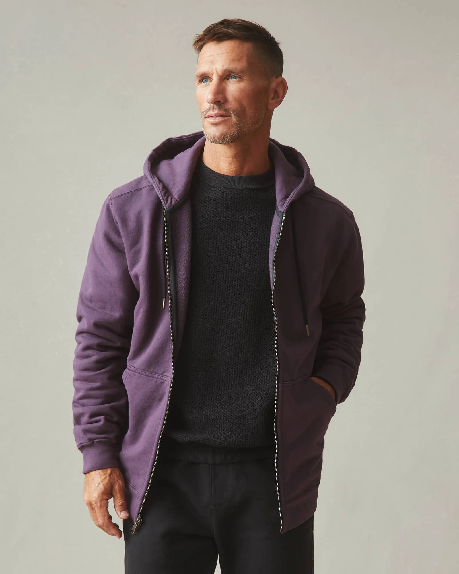 Relaxed Classic Full Zip - Grapeseed